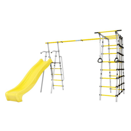 Детский спортивный комплекс для дачи ROMANA Богатырь Плюс 2 MAX (Цвет серый/желтый | Качели Без качелей)