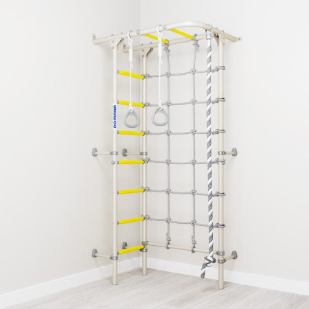 Домашний спортивный комплекс «Шведская стенка ROMANA S4» (белый прованс/желтый)