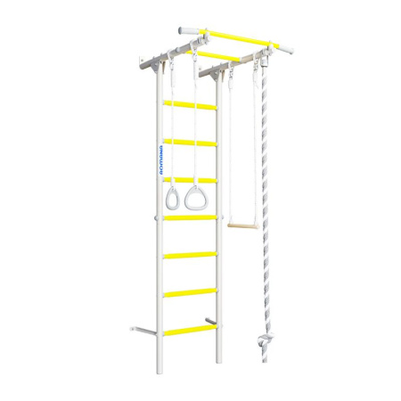 Домашний спортивный комплекс «Шведская стенка ROMANA S1» (белый прованс/желтый)