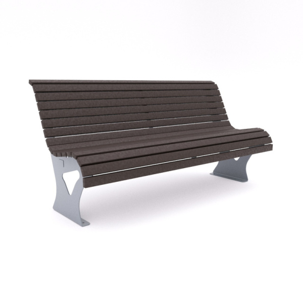 Скамья "Лагуна" 1 (фанера) (темно-коричневый/серый) (анкерное)