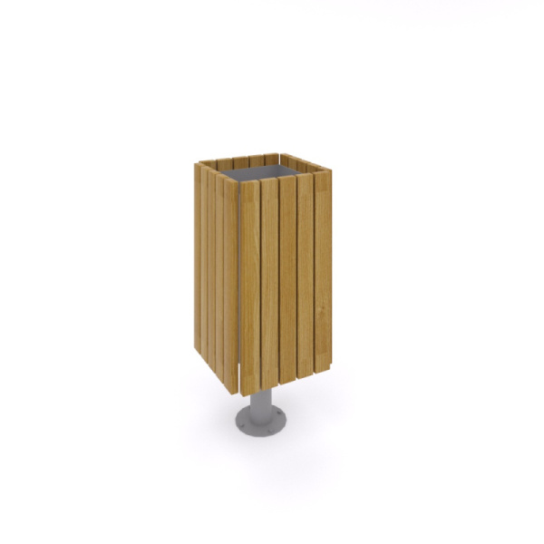 Урна Romana 305.22.00 (светлое дерево T1802+серый металл) (анкерное)