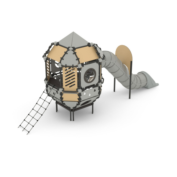 Игровой комплекс Башня 057.109.02 (бежевый/серый) (бетонирование)