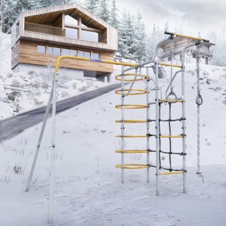 Детский спортивный комплекс для дачи ROMANA Космос (Цвет серый/желтый | Без качелей)