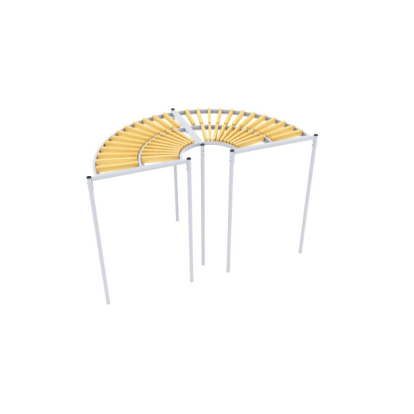 Навес "Меридиан" Тип 2 (светлое дерево T1802+серый металл) (бетонирование)