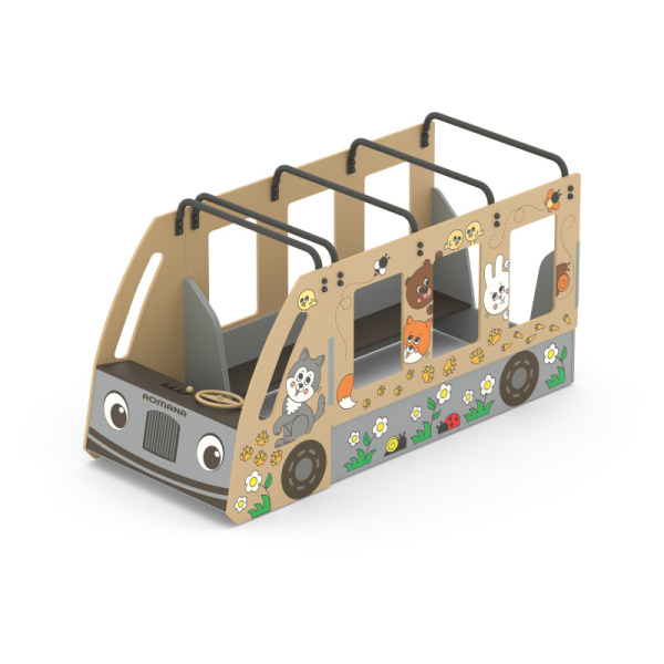 Детское игровое оборудование «Автобус» Romana 111.25.00 (Серый/бежевый) (бетонирование)