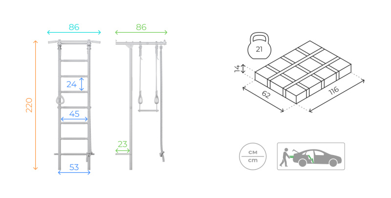 Домашний спортивный комплекс «Шведская стенка ROMANA S1» в Волжском ВИНКО