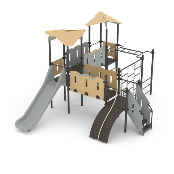 Игровой комплекс Романа 101.11.09 (бежевый/серый) (бетонирование)