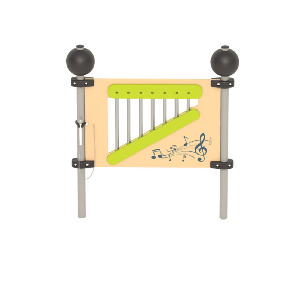 Металлофон вертикальный Romana 057.98.00 (зеленый/бежевый/серый) (бетонирование)