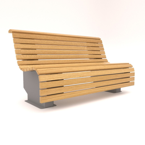 Скамья "Лагуна" 2 (без качания) (темное дерево T8017+серый металл) (анкерное)