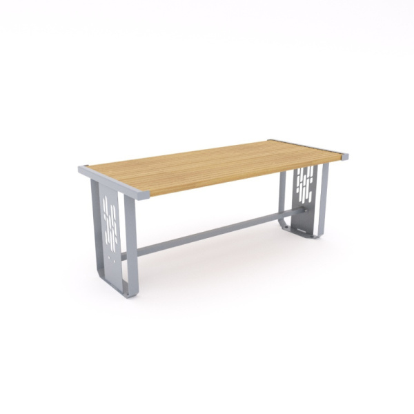 Стол "Акварель" 1850 мм (светлое дерево T1802+серый металл) (анкерное)